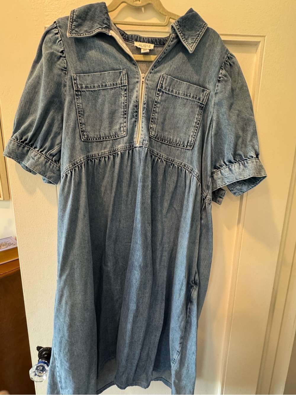 ALIGNE Denim Midi Dress in Light Blue
